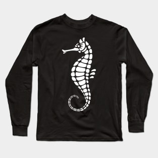 Seahorse White Long Sleeve T-Shirt